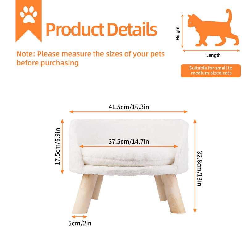 Wayfair Nott Dog Sofa Cat Sofa Bed With Removeable Padded Cushion
