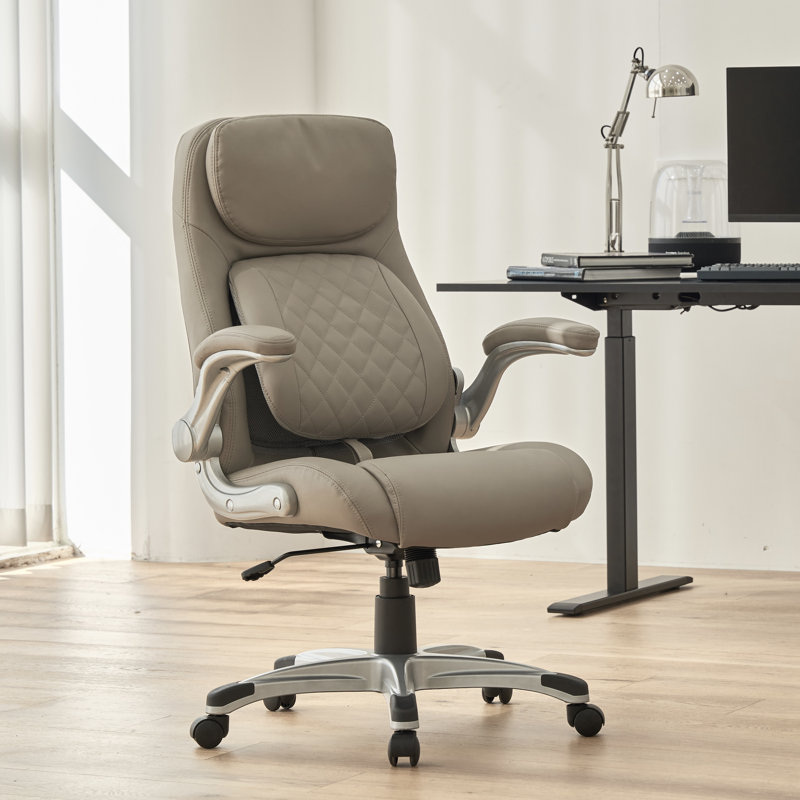 Wayfair Nouhaus Posture Ergonomic PU Leather Office Chair. Click5 Lumbar Support with FlipAdjust Armrests. Modern Executive Chair and Computer Desk Chair