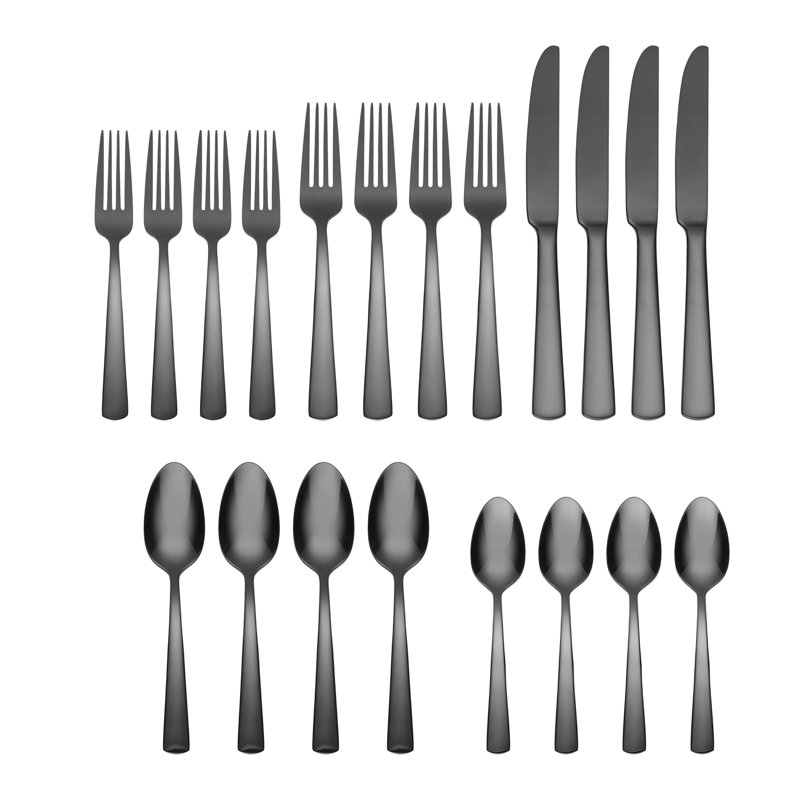 Wayfair Oneida Aptitude Glossy Midnight 20 Piece Set Service For 4