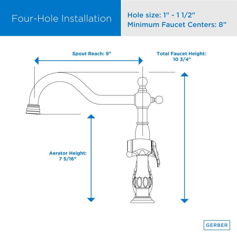 Wayfair Opulence Bridge Faucet With Side Spray D404457