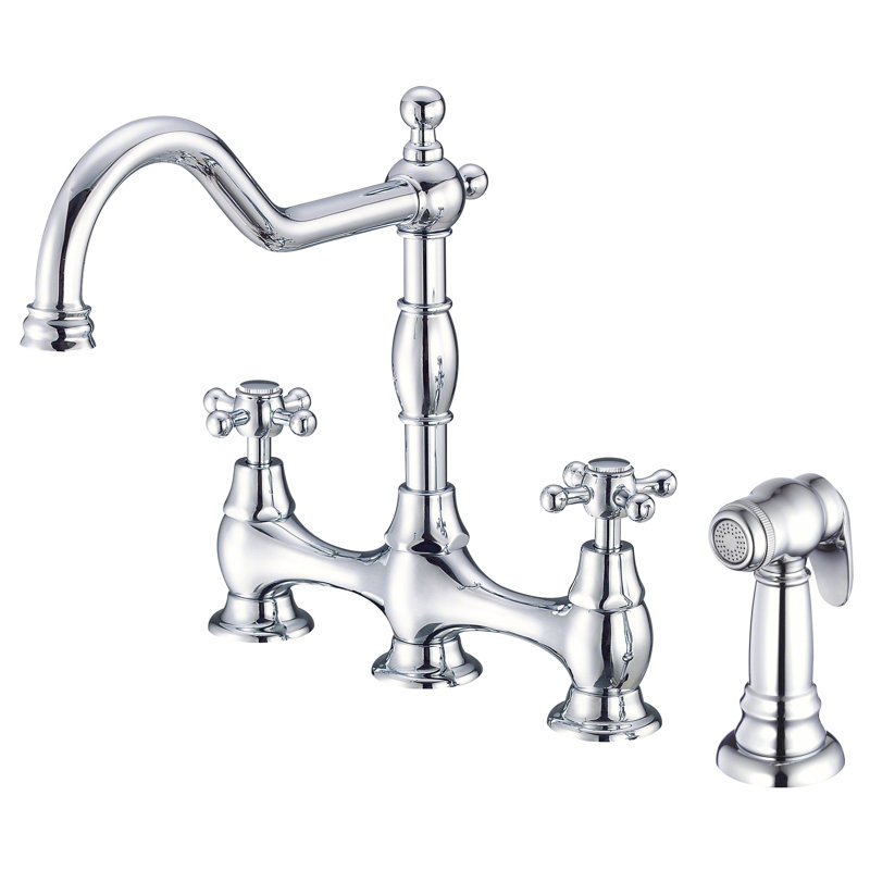 Wayfair Opulence Bridge Faucet with Side Spray D404457
