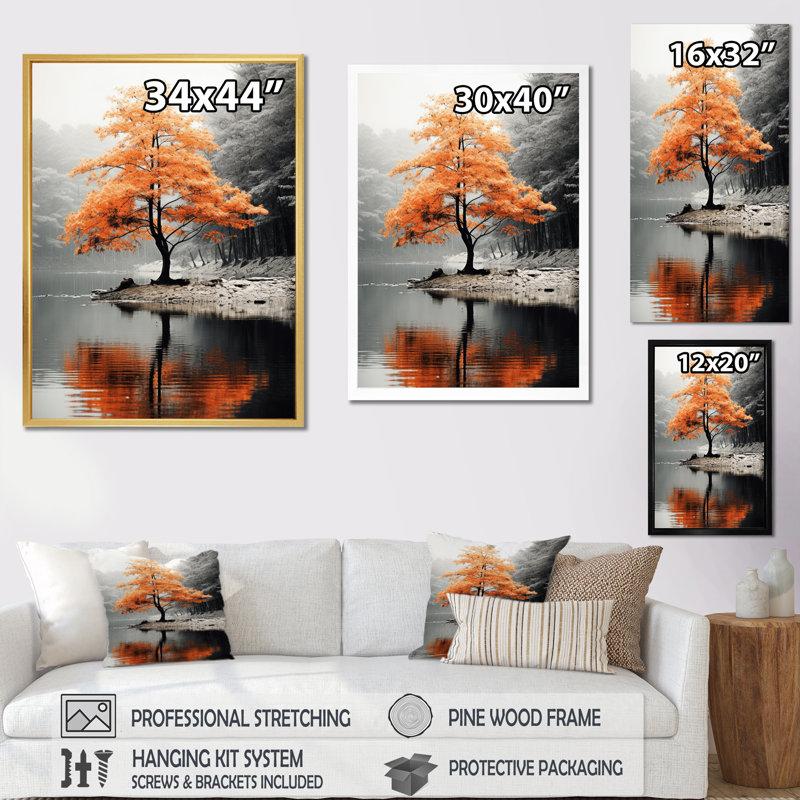 Wayfair Orange And Grey Forest Autumn Elegance II - Forest Canvas Art