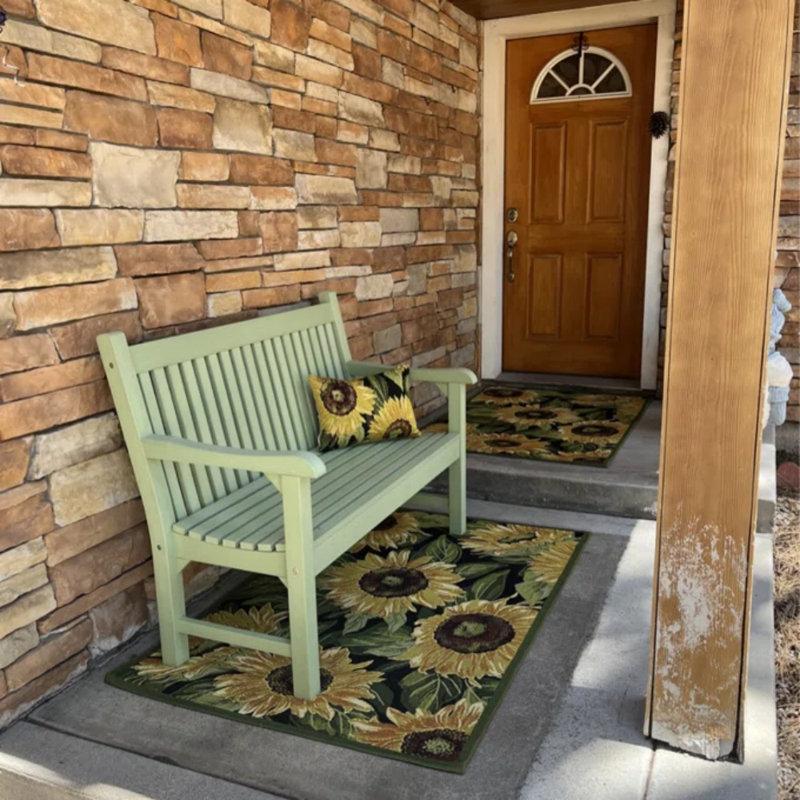 Wayfair Outdoor Bench Garden Bench 2-Person Poly Lumber Patio Bench All-Weather Outdoor Bench Sun Protection And Antiseptic Suit For Garden、Porch And Park Green