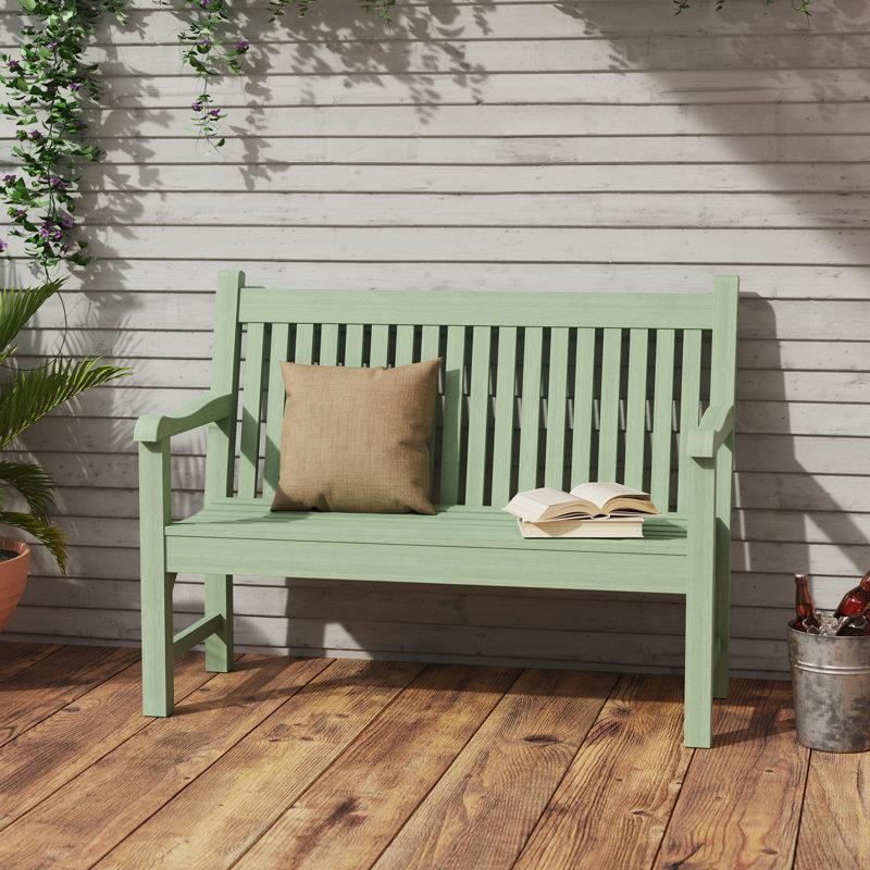 Wayfair Outdoor Bench Garden Bench 2-Person Poly Lumber Patio Bench All-Weather Outdoor Bench Sun protection and antiseptic Suit for Garden、Porch and Park Green