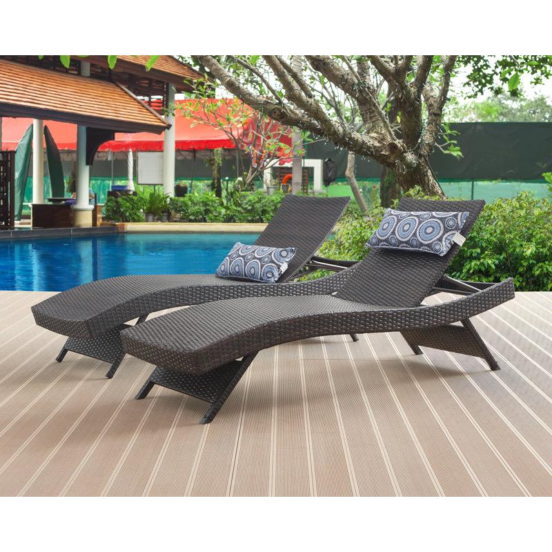 Wayfair Ozellar All Weather Outdoor Wicker Chaise Lounge