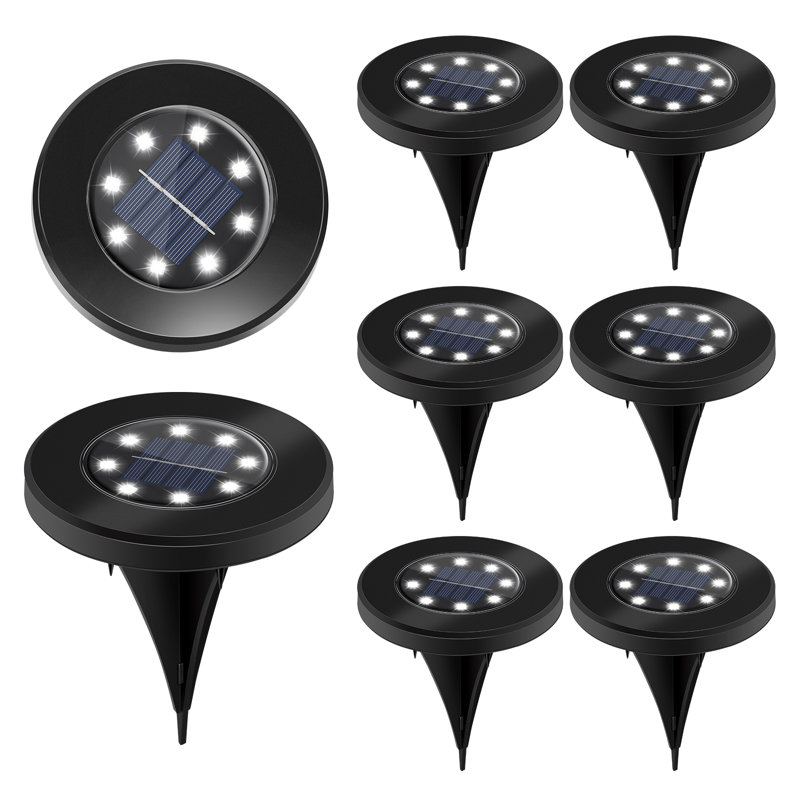 Wayfair Paradise By NEX Satin Solar Powered Integrated LED Metal Pathway Light Kit (Set of 8)