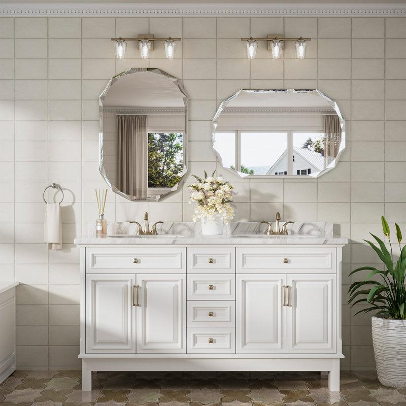 Wayfair Pearlette Oval Beveled Frameless Bathroom Vanity Mirror Decorative Wall Accent Mirror