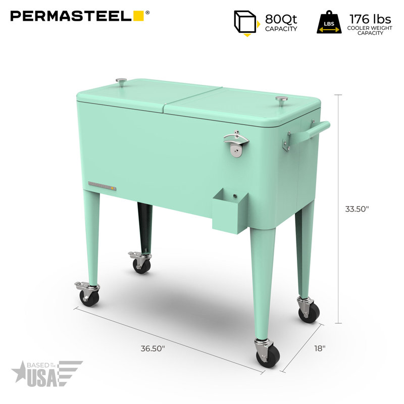 Wayfair Permasteel 80-Qt Classic Outdoor Patio Cooler On Wheels