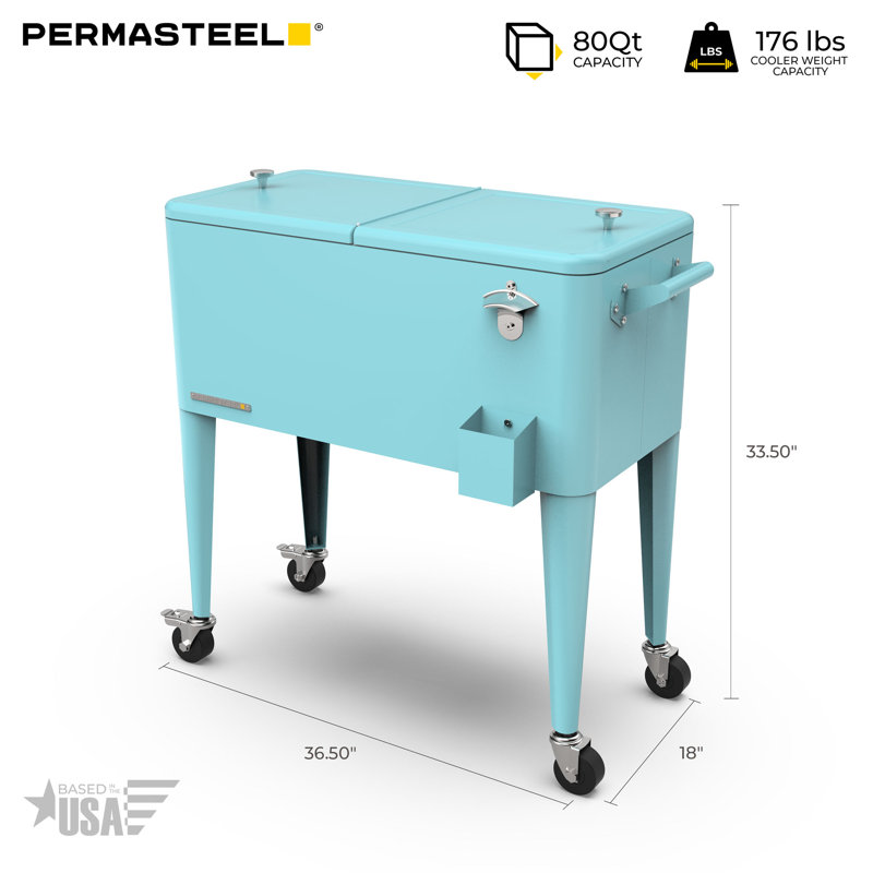 Wayfair Permasteel 80-Qt Classic Outdoor Patio Cooler On Wheels