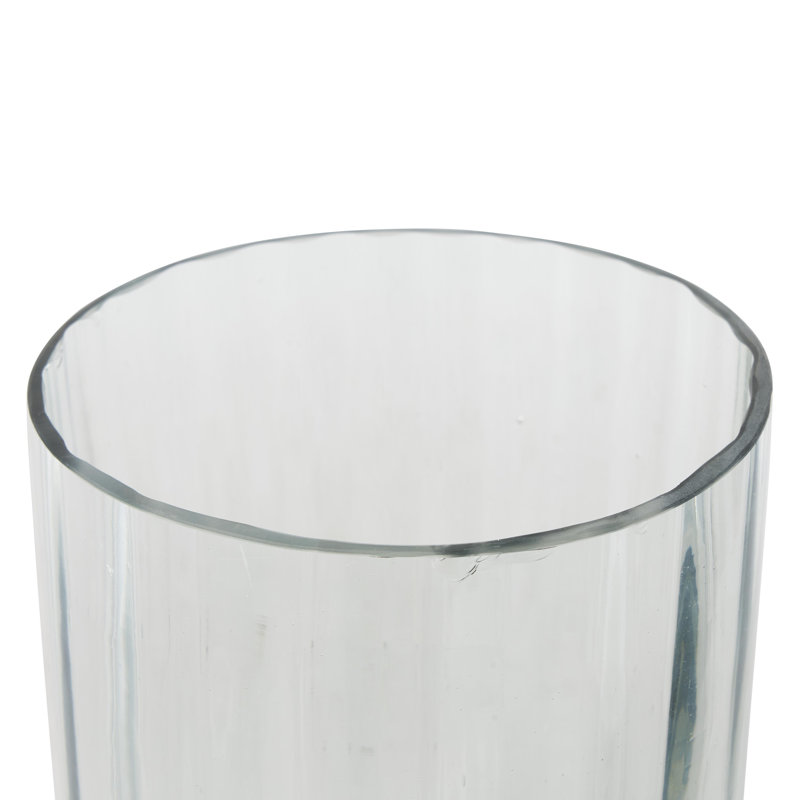 Wayfair Perry And Grey Glass Ribbed Candle Holder With Elevated Base