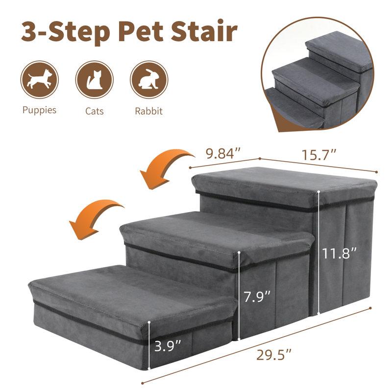 Wayfair Pet Stairs Step Ramp Folding Storage Stepper Pet Ladder For Dogs And Cats