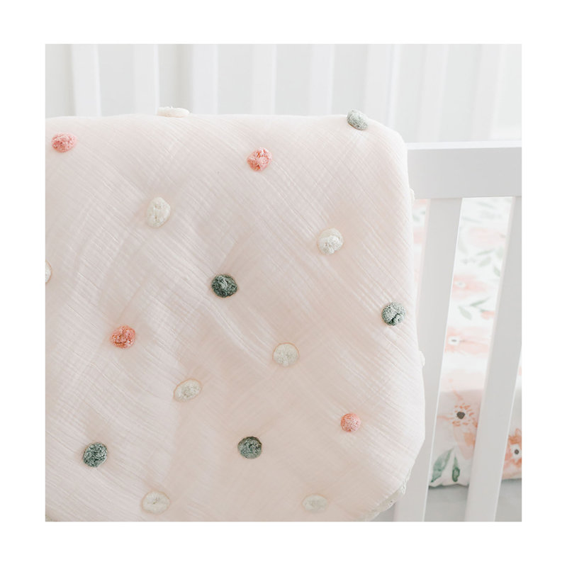 Wayfair Pink Polka Dot 100% Cotton Baby Quilt For Baby Nursery By Parker