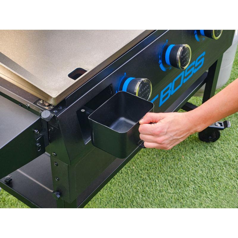 Wayfair Pit Boss 4 - Burner Deluxe Flat Top Gas Griddle With Side Shelves And Lid