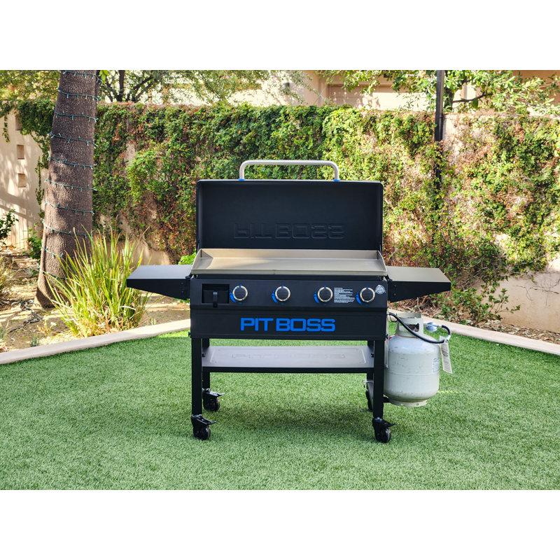 Wayfair Pit Boss 4 - Burner Deluxe Flat Top Gas Griddle With Side Shelves And Lid