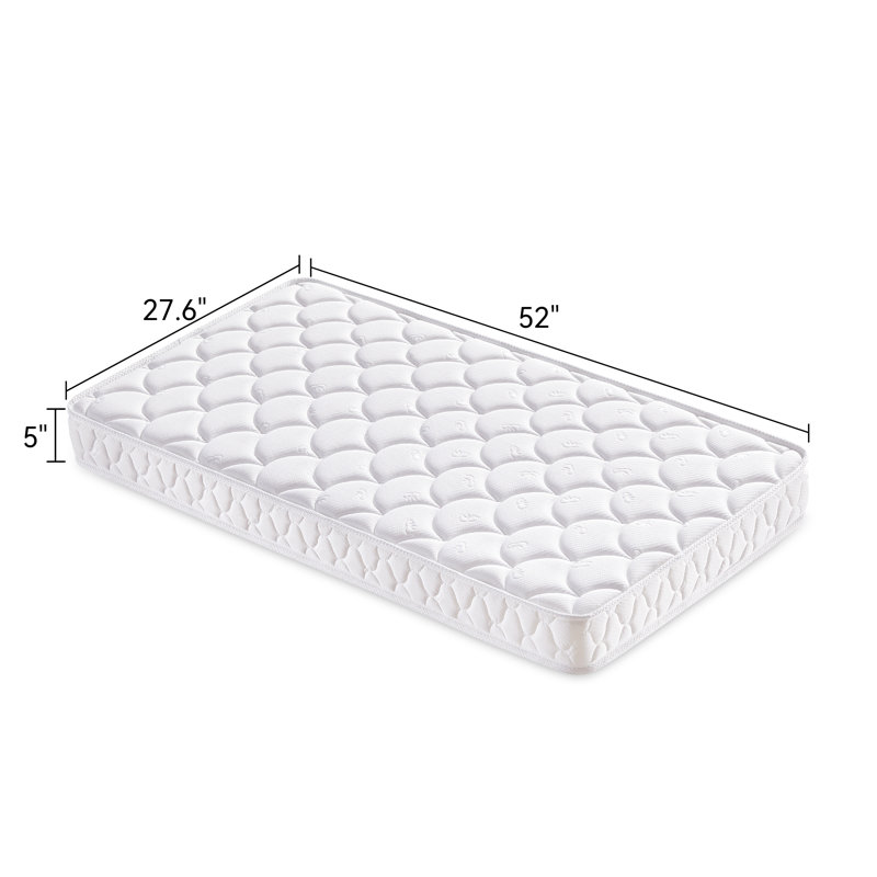 Wayfair Premium Hypoallergenic Baby Crib Mattress & Toddler Bed Mattress Breathable Cotton Surface Baby Mattress Comfort Memory Foam Balanced Soft And Firm -Toddler Mattress 52" X 27.6" X 5"