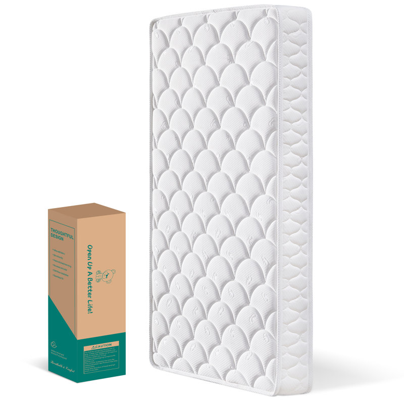 Wayfair Premium Hypoallergenic Baby Crib Mattress & Toddler Bed Mattress Breathable Cotton Surface Baby Mattress Comfort Memory Foam Balanced Soft and Firm -Toddler Mattress 52" x 27.6" x 5"