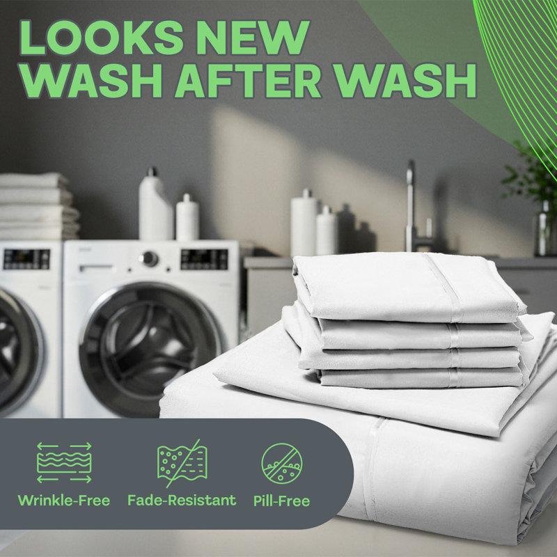 Wayfair Premium Rayon From Bamboo Blend Sheet Set With Deep Pockets Cooling And Breathable