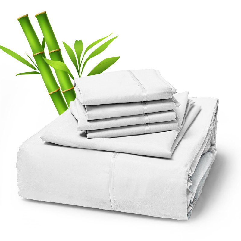 Wayfair Premium Rayon From Bamboo Blend Sheet Set With Deep Pockets Cooling and Breathable