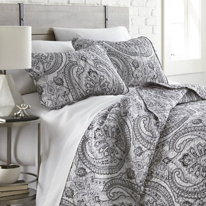 Wayfair Pure Melody Oversized Light-weight Paisley Quilt Set with matching shams