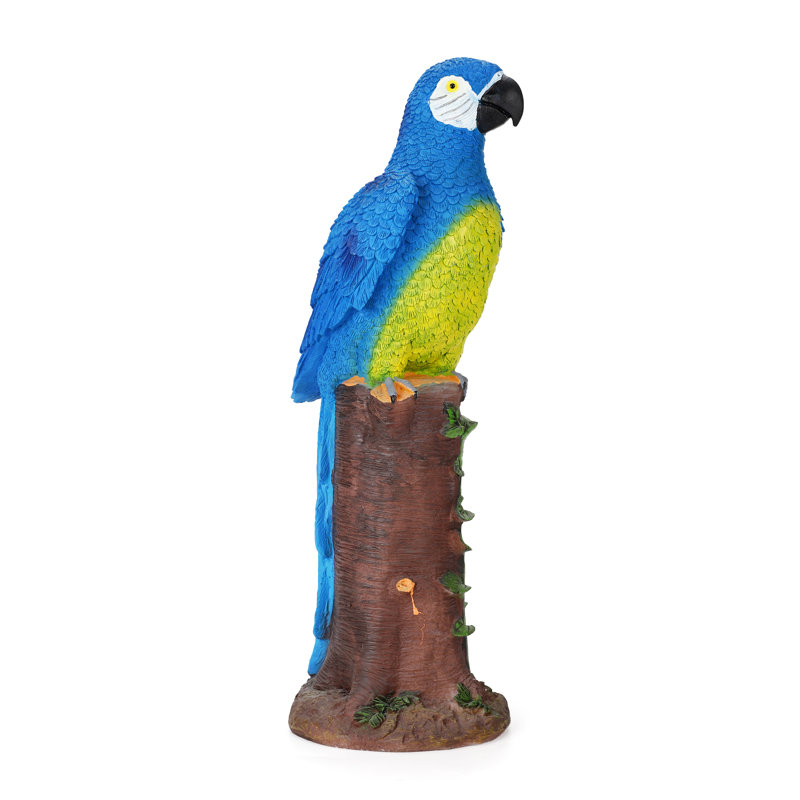 Wayfair Quarryville Bayou Breeze Tiki Tropical Solar Parrot Garden Statue With Spotlight For Outdoor Decor