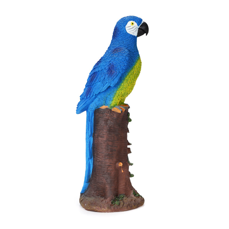 Wayfair Quarryville Bayou Breeze Tiki Tropical Solar Parrot Garden Statue With Spotlight For Outdoor Decor