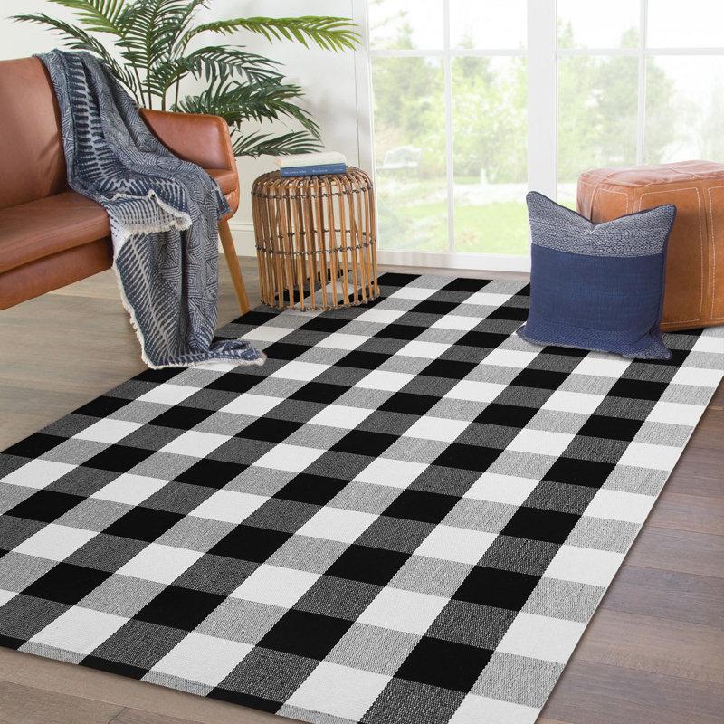 Wayfair Quintisha Buffalo Plaid Area Rugs Black And White Checkered Rug Outdoor Rugs