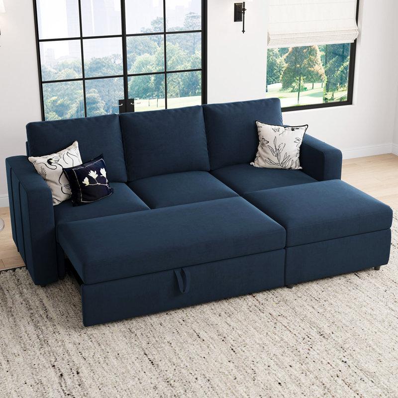 Wayfair Rafael L Shaped Sofa Pull Out Sofa Bed Convertible Modular Sectional Couch Sleeper For Apartment