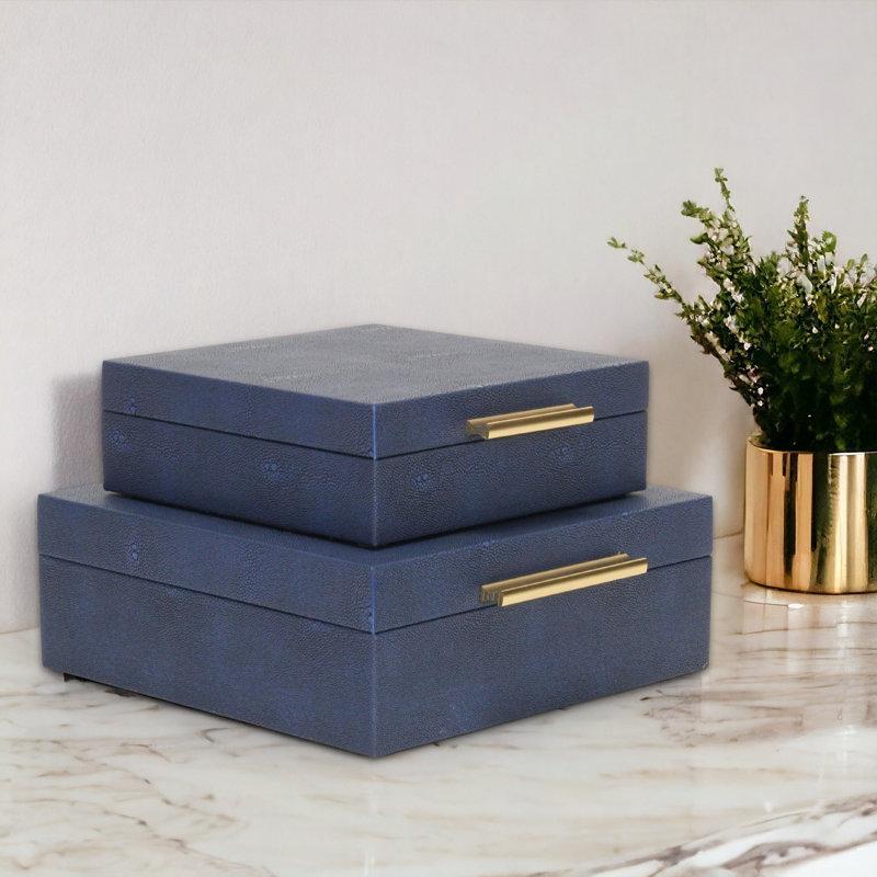 Wayfair Rebeka 2 Piece Faux Leather Decorative Box Set