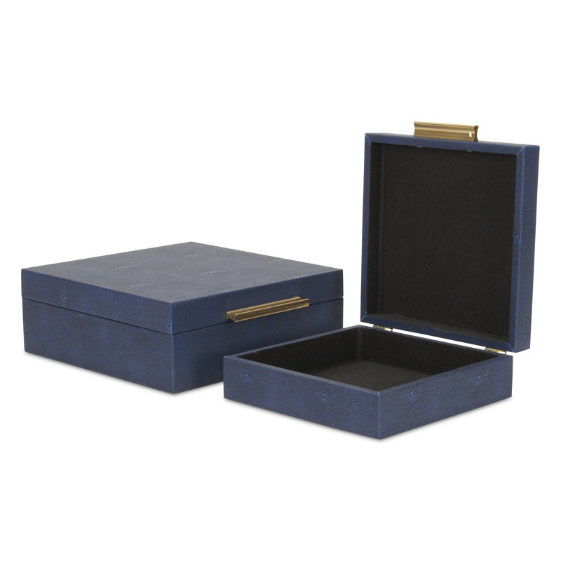 Wayfair Rebeka 2 Piece Faux Leather Decorative Box Set