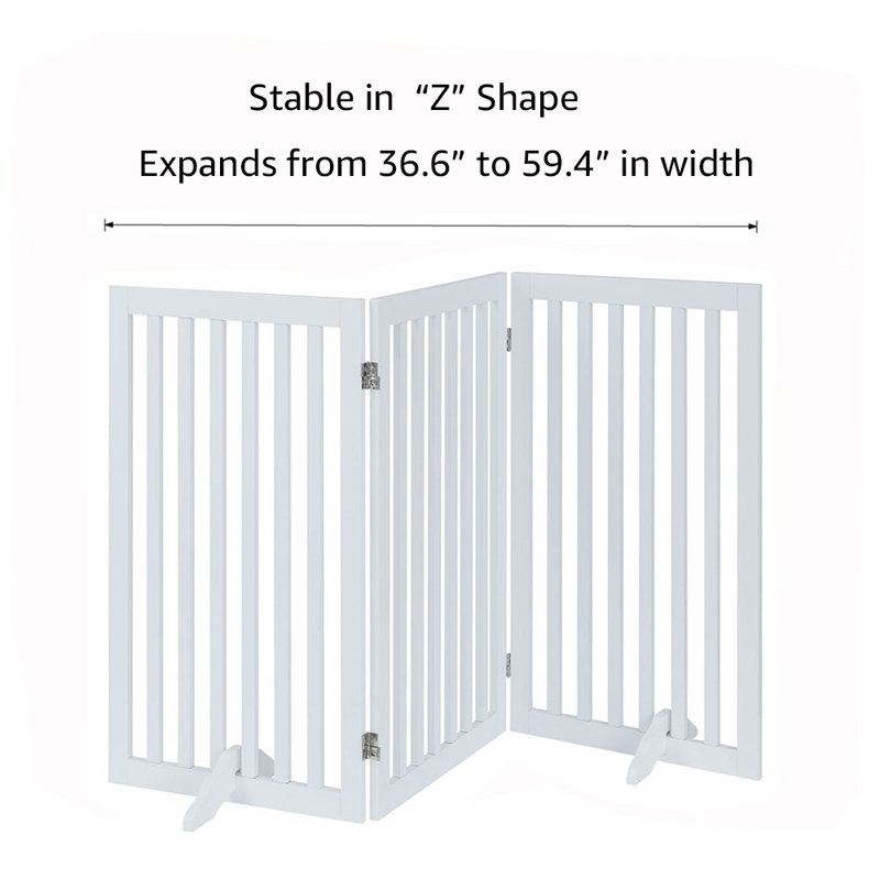 Wayfair Renn Wood Free Standing Pet Gate With A Pair Of Support Feet