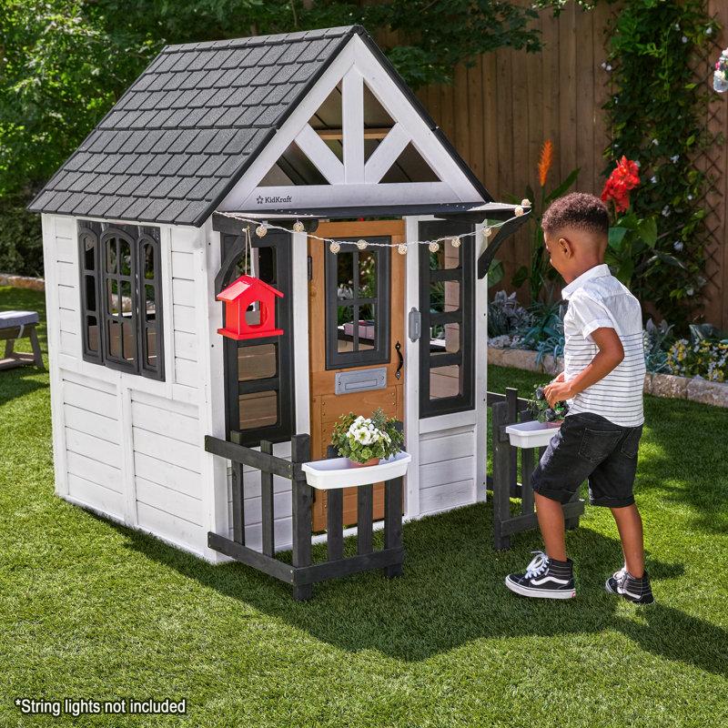 Wayfair Riverscape Wooden Playhouse With Doorbell Kitchen And Pet Door - White