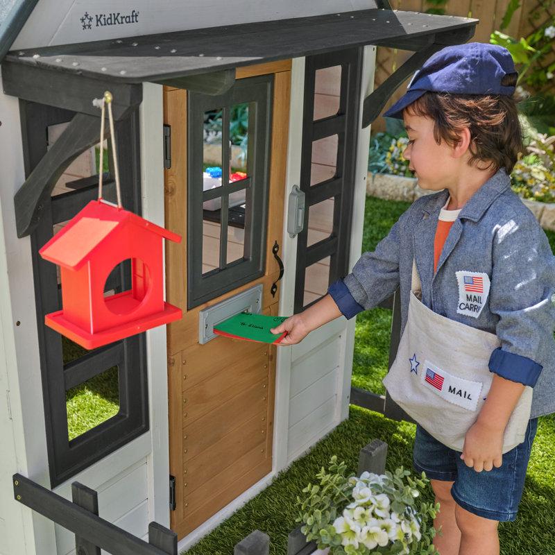 Wayfair Riverscape Wooden Playhouse With Doorbell Kitchen And Pet Door - White