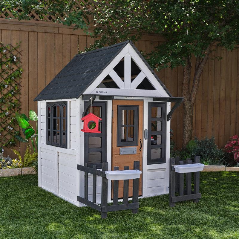 Wayfair Riverscape Wooden Playhouse with Doorbell Kitchen and Pet Door - White