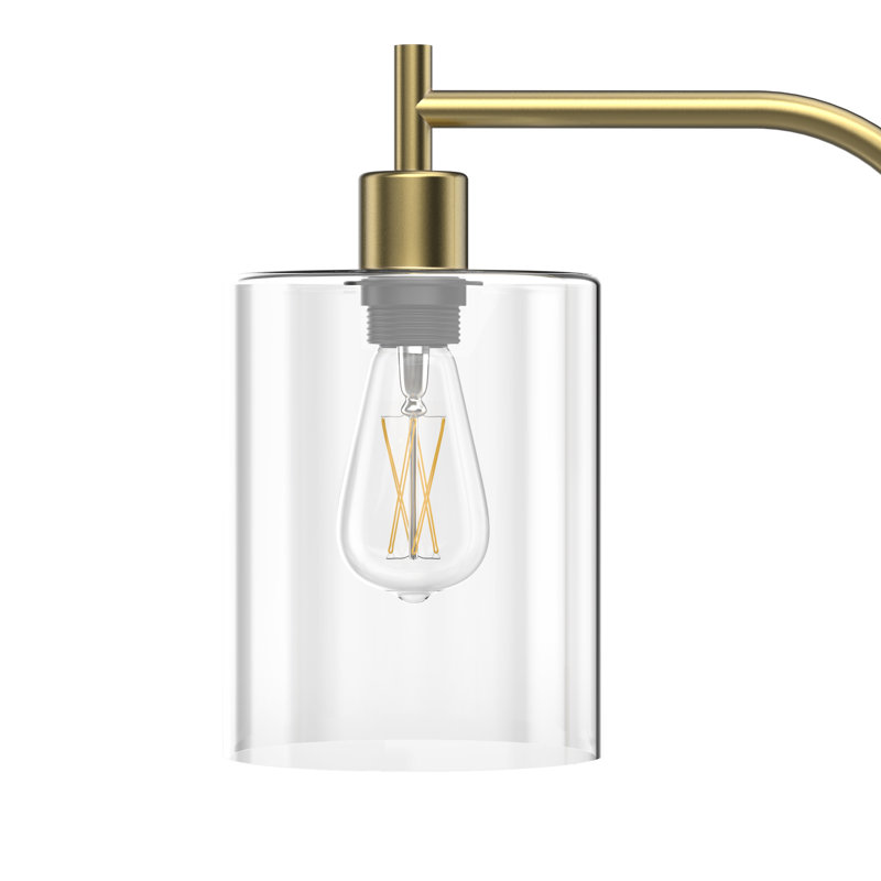 Wayfair Rogan Modern Standing Tall Industrial Arched/Arc Floor Lamp With Glass Shade And 2 Bulbs Included