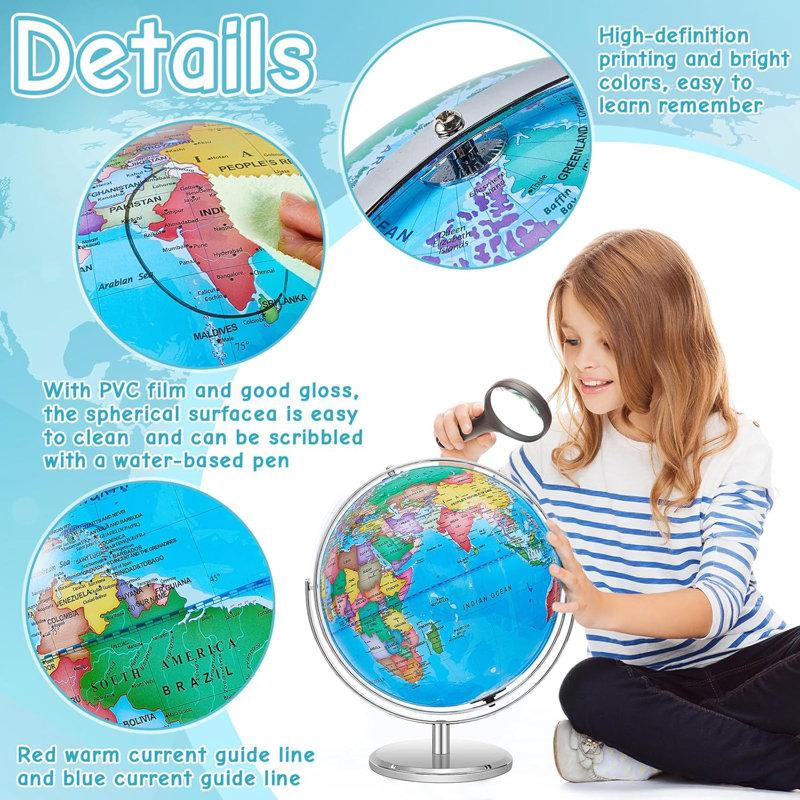 Wayfair Rotation Rewritable Light Up Globe With Stand World Globe