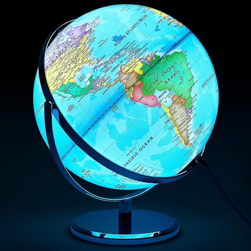 Wayfair Rotation Rewritable Light Up Globe with Stand World Globe