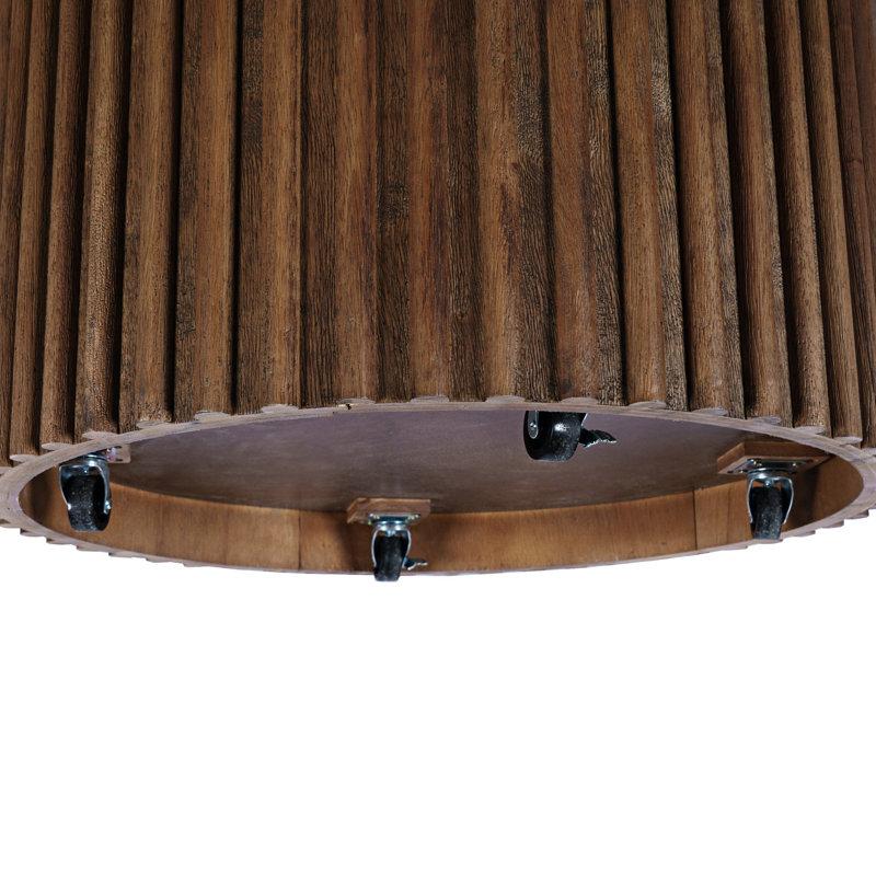 Wayfair Rovena 40" Round Mid-Century Modern Fluted Pedestal Base Coffee Table With Caster Wheels