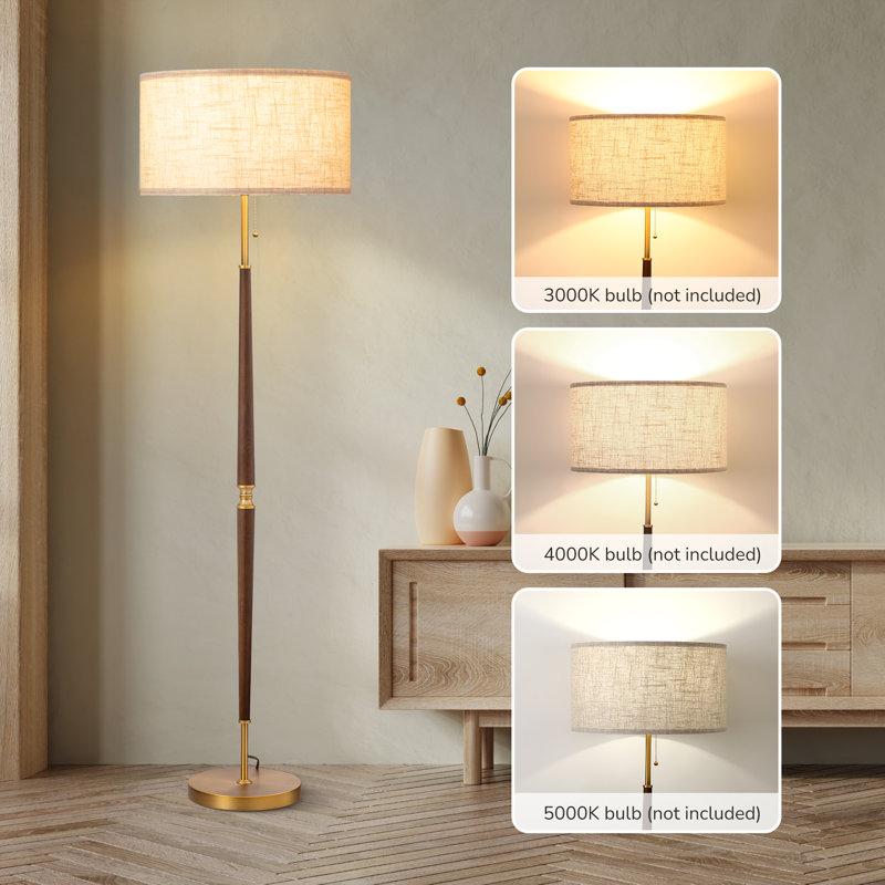 Wayfair Salcido Electroplated Traditional Solid Wood Floor Lamp