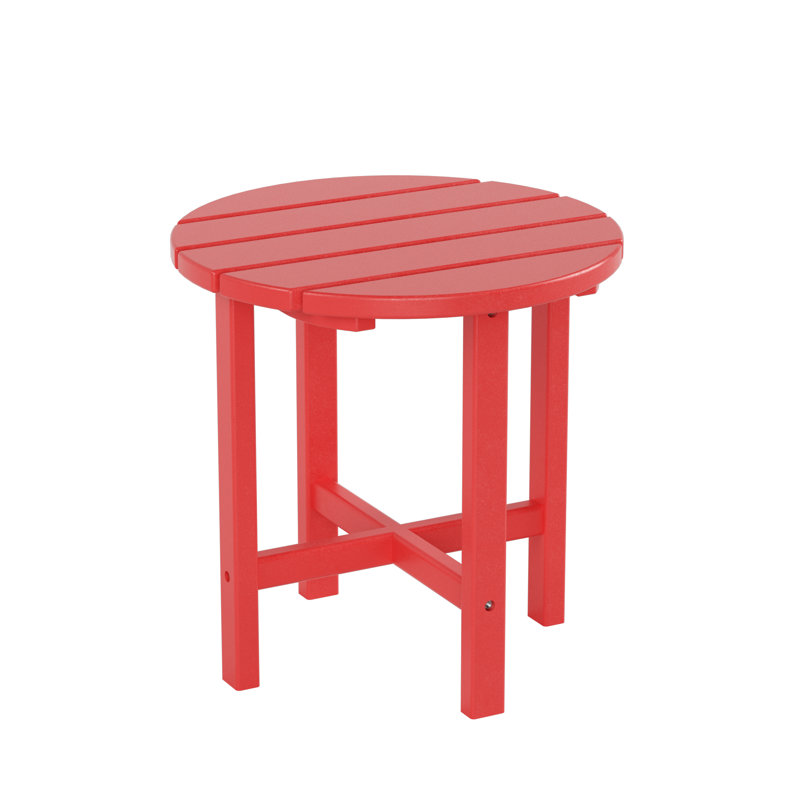 Wayfair Salvo All-weather Patio Round Adirondack HDPE Plastic /Resin Outdoor Side Table
