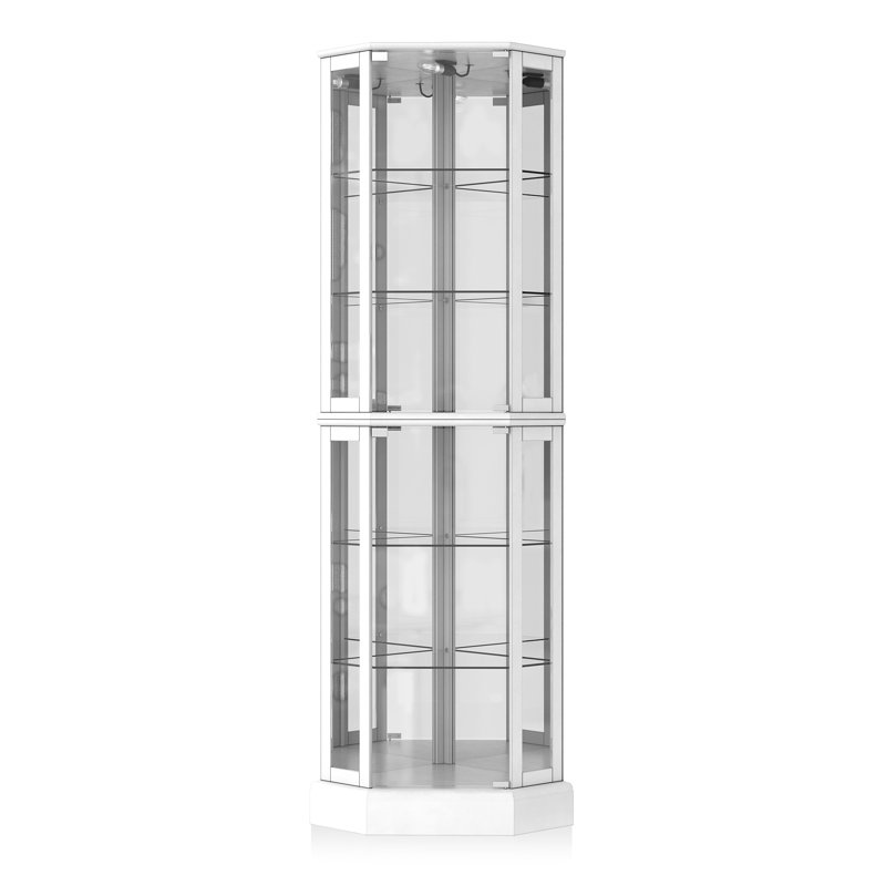Wayfair Schmidt Wood/Glass Lighted Corner Curio Cabinet 72" H