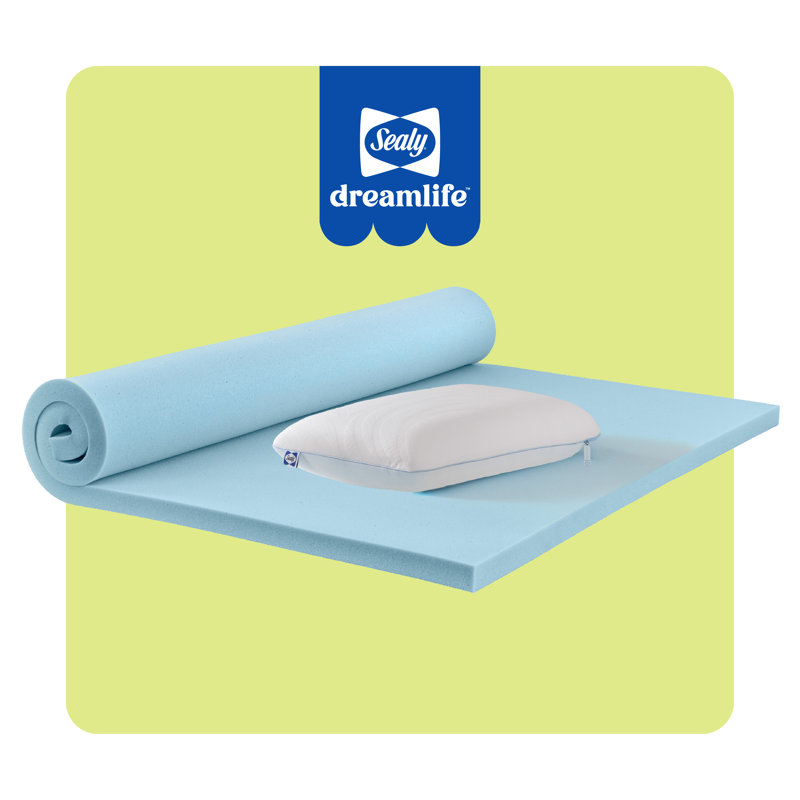 Wayfair Sealy® Dreamlife™ 1.5" Topper Twin XL and Molded Pillow Bundle