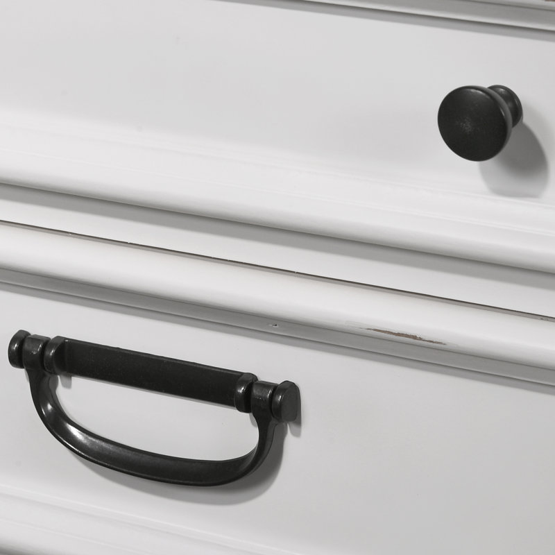 Wayfair Semaj Wood Distressed Bedroom Set With Panel King Bed Dresser Mirror 2 Nightstands Chest