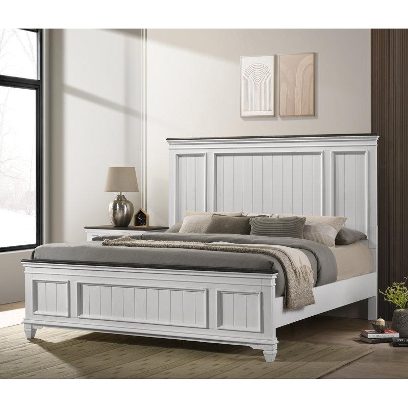 Wayfair Semaj Wood Distressed Bedroom Set With Panel King Bed Dresser Mirror 2 Nightstands Chest