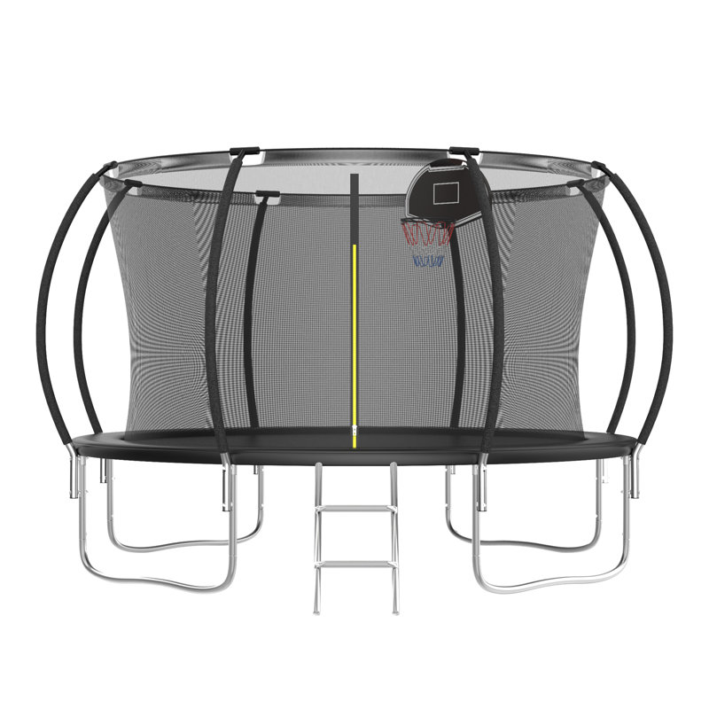 Wayfair SENCHO GINSYTALIOR 12' Round Backyard Trampoline with Safety Enclosure