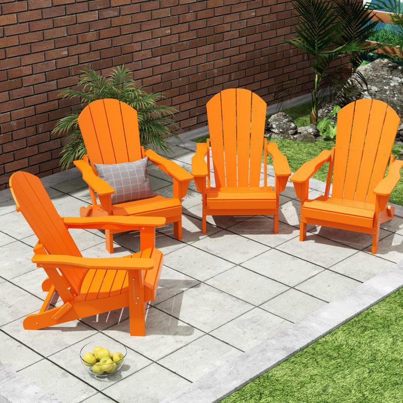 Wayfair Shawnna Plastic Folding Adirondack Chair (Set Of 4)
