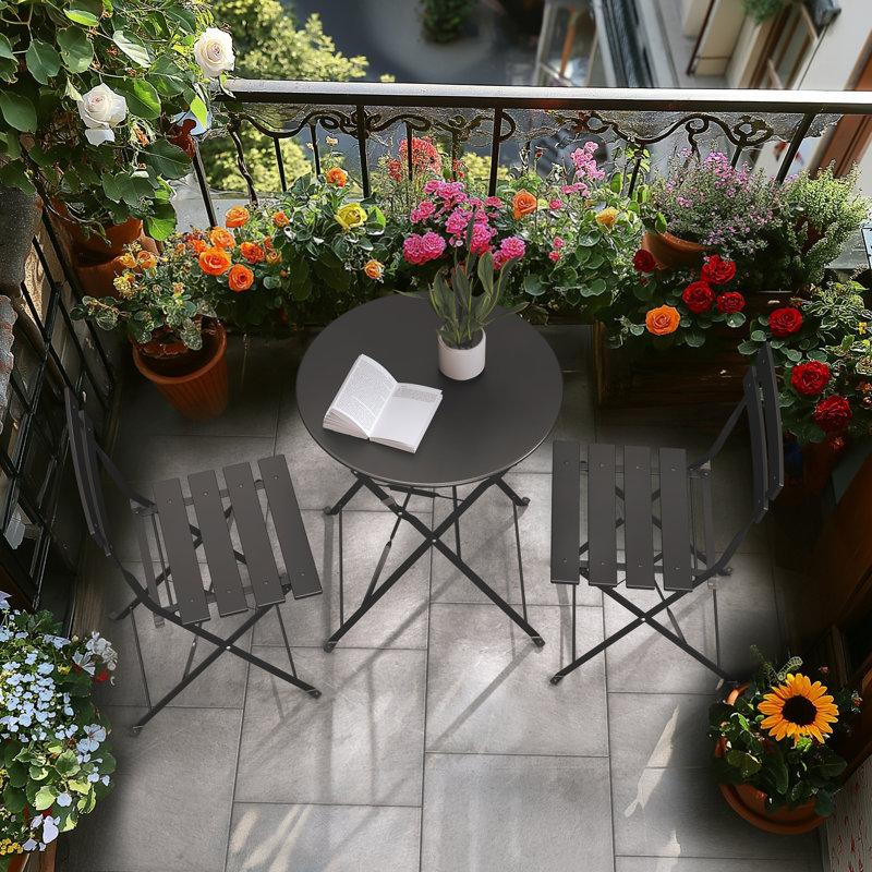 Wayfair Shelah 2 - Person Metal Patio Dining Set With Round Table