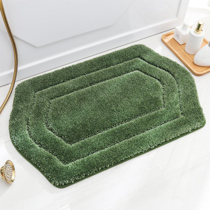 Wayfair Shilynn Non-Slip Bath Rug – Soft Absorbent Polyester Skid-Resistant Backing Machine Washable