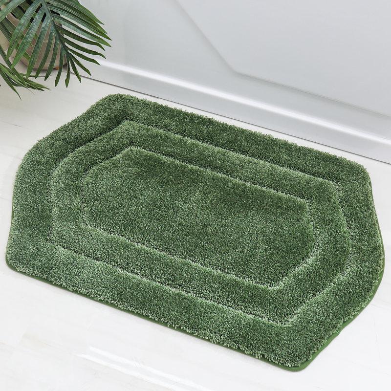 Wayfair Shilynn Non-Slip Bath Rug – Soft Absorbent Polyester Skid-Resistant Backing Machine Washable