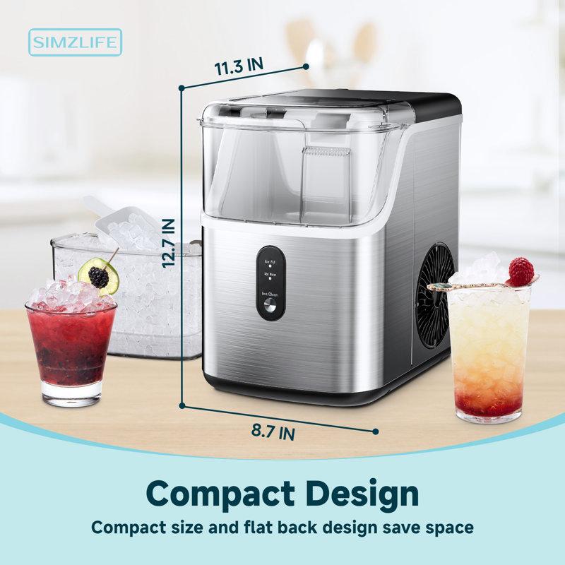 Wayfair Simzlife 35 Lbs. Daily Production Nugget Stainless Steel Kitchen Countertop Ice Makers Chewable Ice Maker Machine For Camping And Party