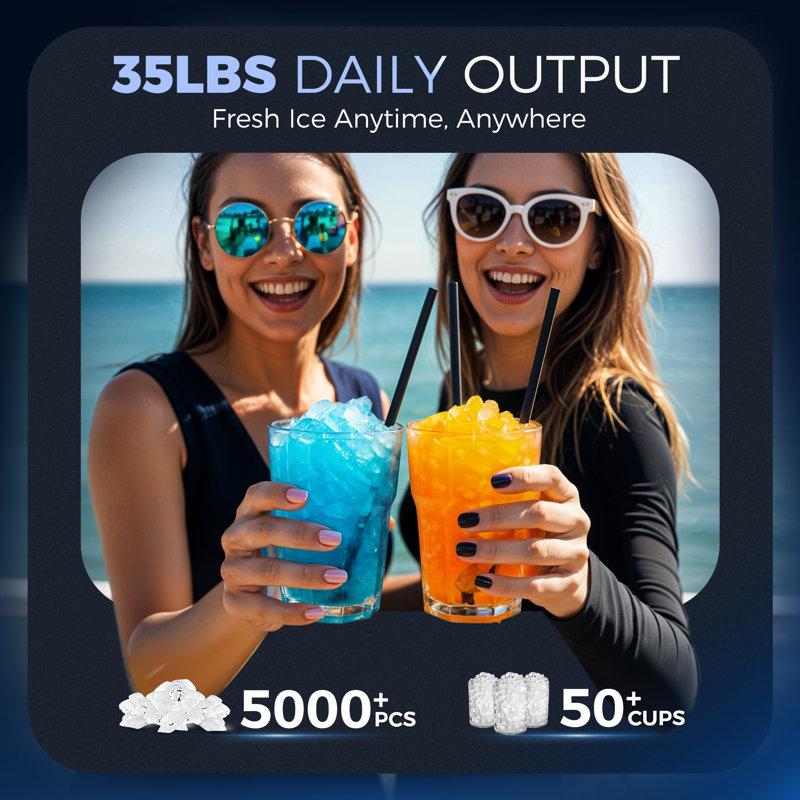 Wayfair Simzlife 35 Lbs. Daily Production Nugget Stainless Steel Kitchen Countertop Ice Makers Chewable Ice Maker Machine For Camping And Party